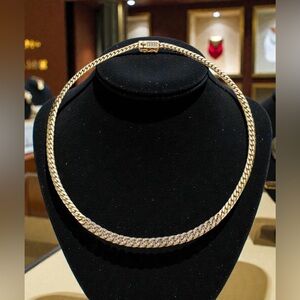 Nadri Twilight Pavé Link & Curb Chain Collar Necklace in 18K Gold Plated, 16"